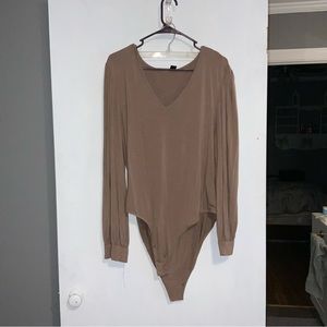 Tan long sleeve body suit